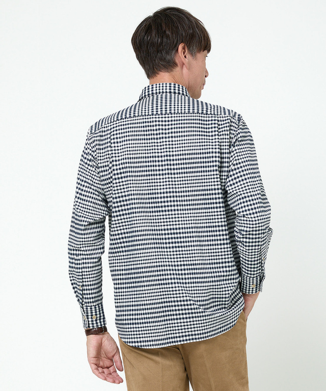 ギンガムチェック柄 レギュラーカラー シャツ