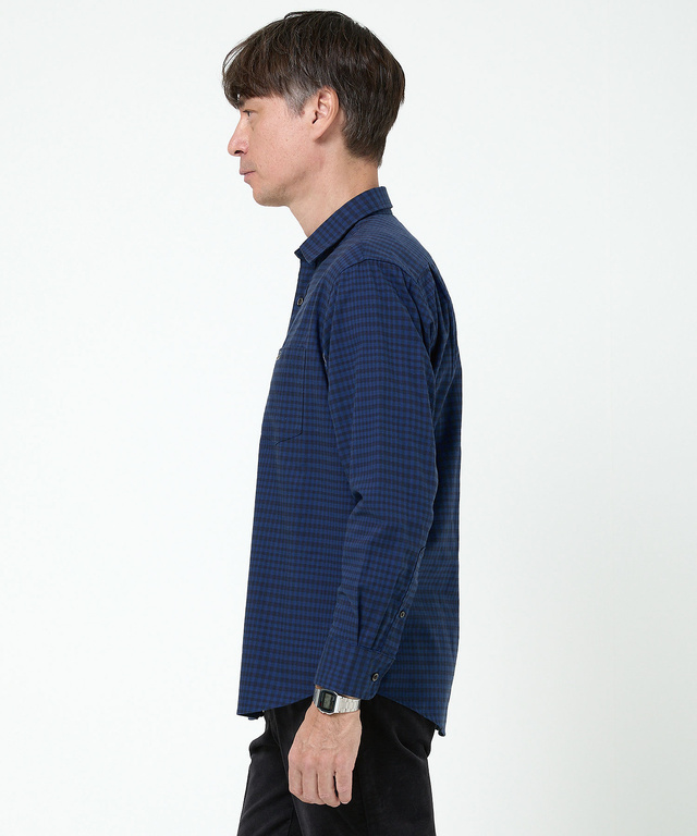 ギンガムチェック柄 レギュラーカラー シャツ