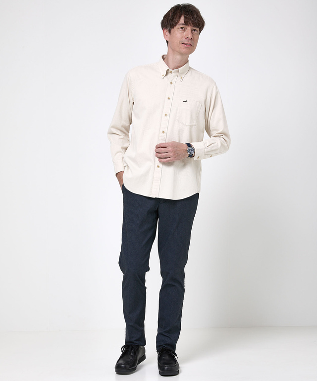 ピケ素材 ボタンダウン シャツ