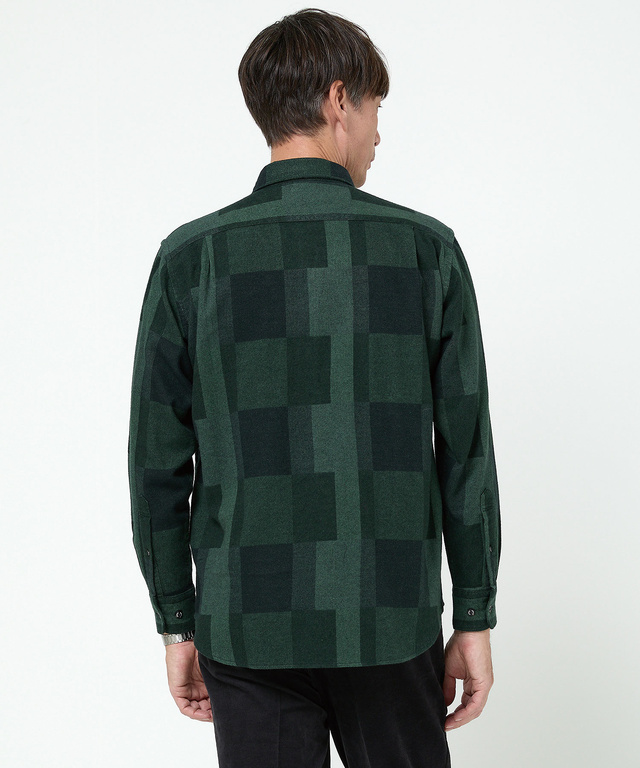 チェック柄 昼夜織り ボタンダウンシャツ