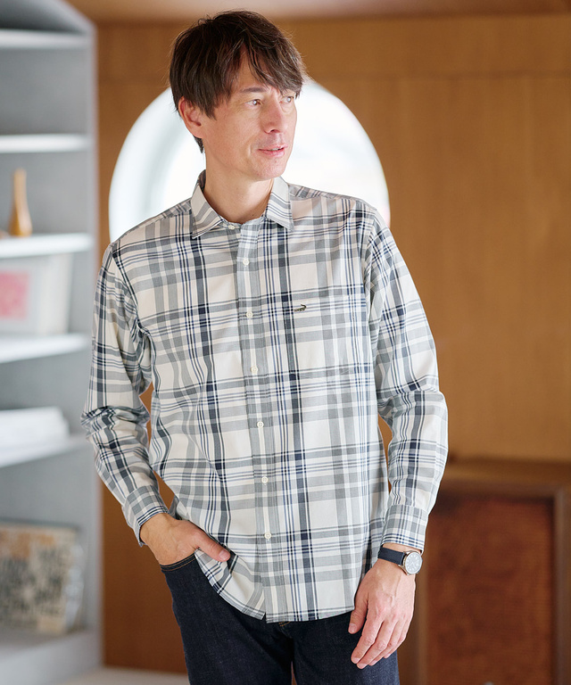 ノンアイロン マドラスチェック シャツ 【シワになりにくい】