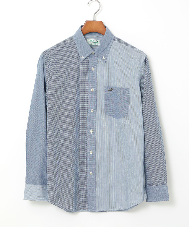 サッカー織り クレイジーパターン ボタンダウンシャツ【吸汗速乾】