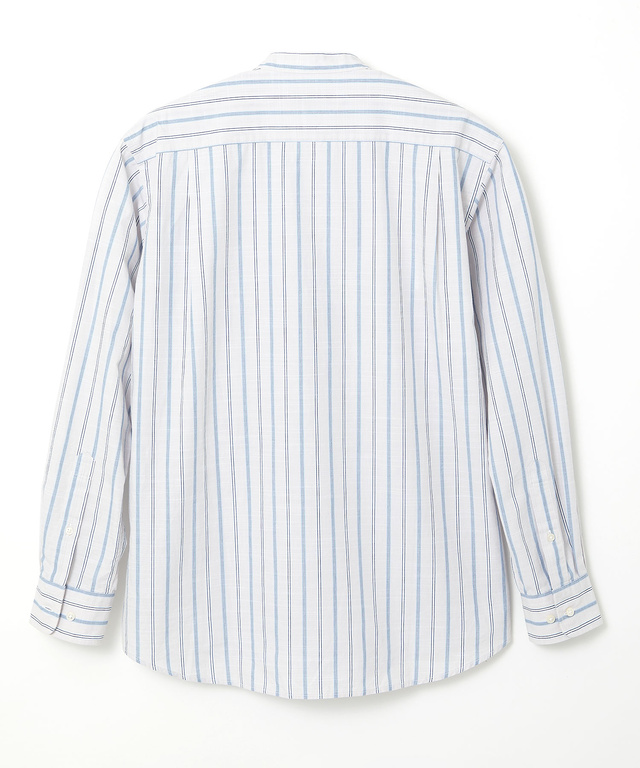 バンドカラー ストライプ シャツ