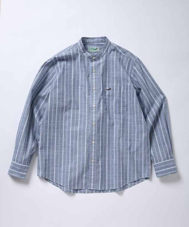 メンズ バンドカラー ストライプ シャツ通販 [1601-61108