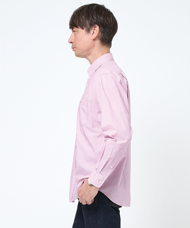 マイクロコードレーン ボタンダウン シャツ【UV加工】【吸汗速乾】