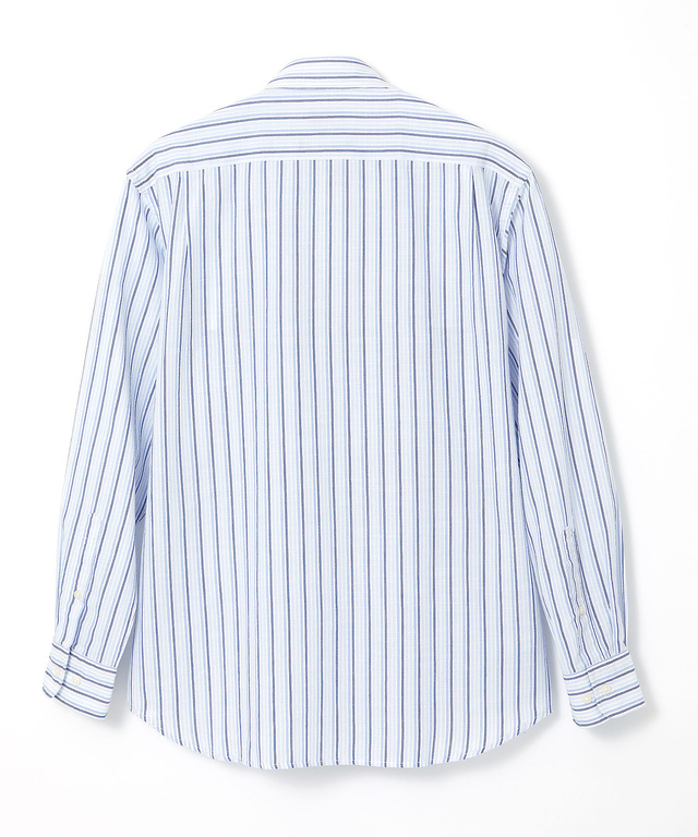 サッカー ストライプ ボタンダウン シャツ 【日本製生地】【接触冷感】