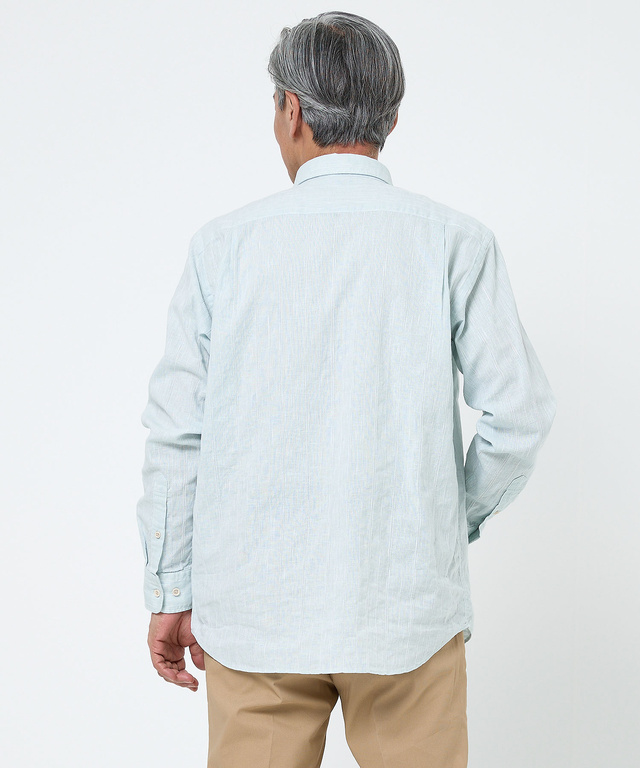 ゼロリネン ストライプ シャツ