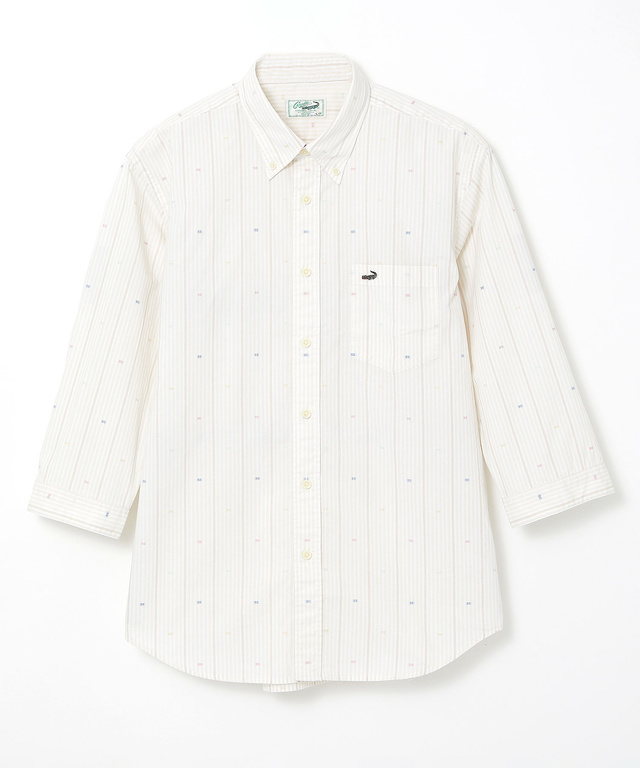 カットドビー ストライプ 七分丈 シャツ