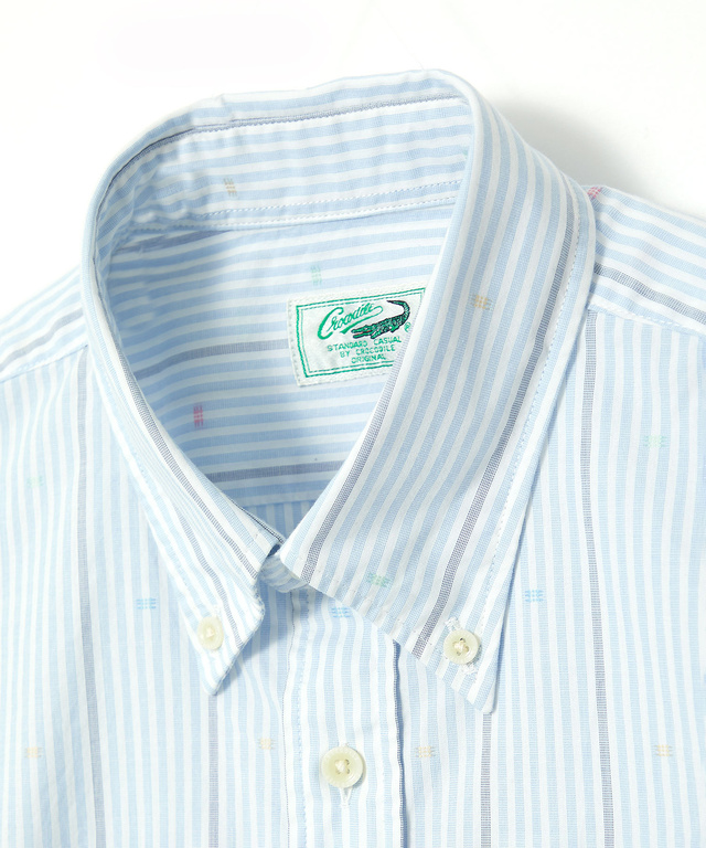 カットドビー ストライプ 七分丈 シャツ