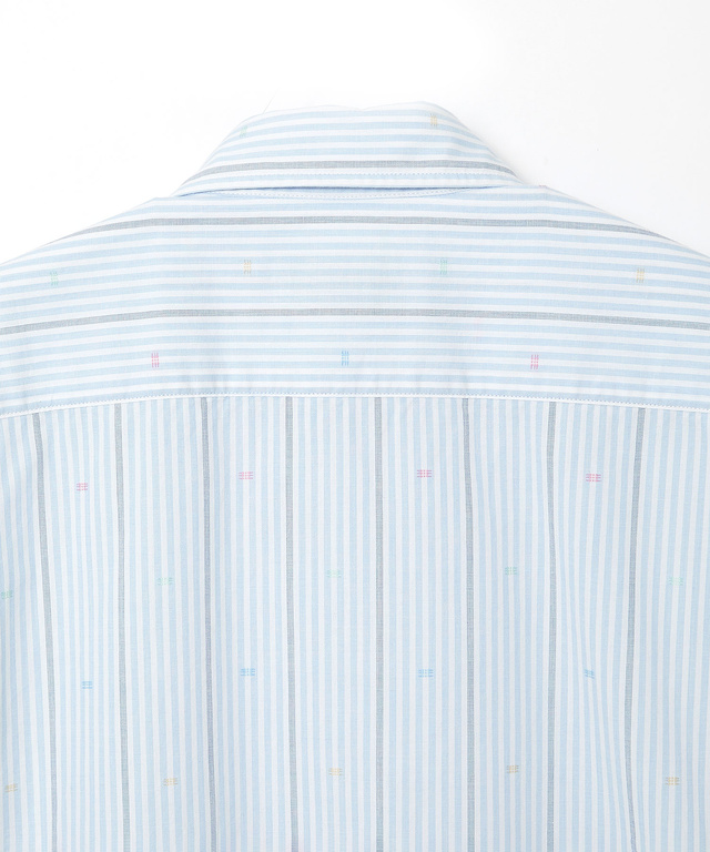 カットドビー ストライプ 七分丈 シャツ