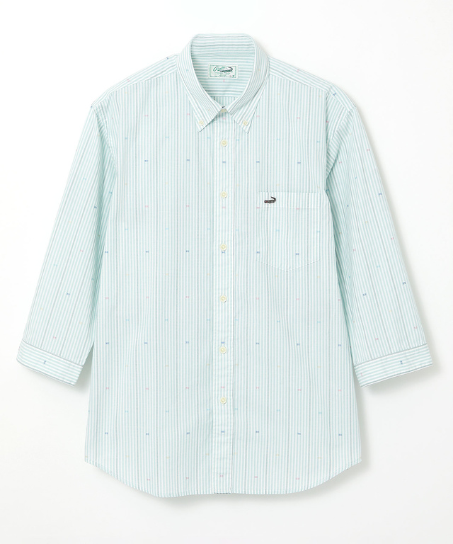 カットドビー ストライプ 七分丈 シャツ