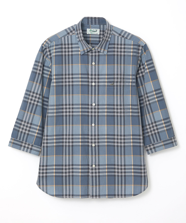 スノーコットン サッカー チェック シャツ 【接触冷感】