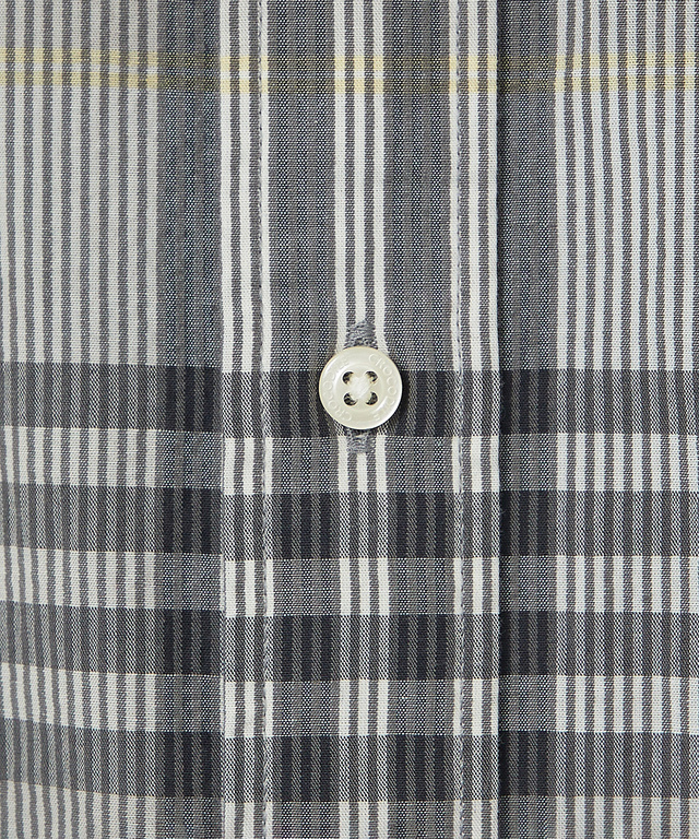 スノーコットン サッカー チェック シャツ 【接触冷感】