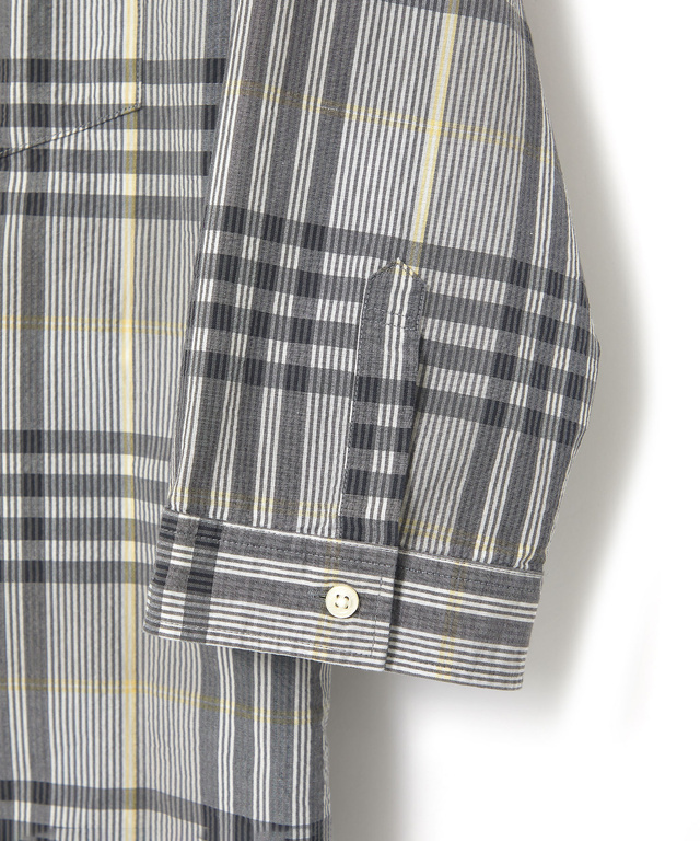 スノーコットン サッカー チェック シャツ 【接触冷感】