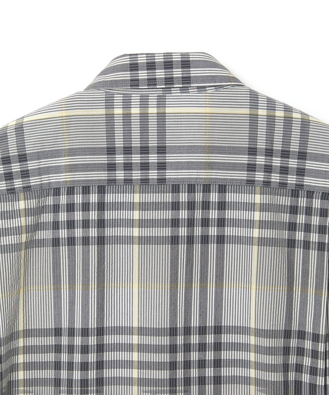 スノーコットン サッカー チェック シャツ 【接触冷感】