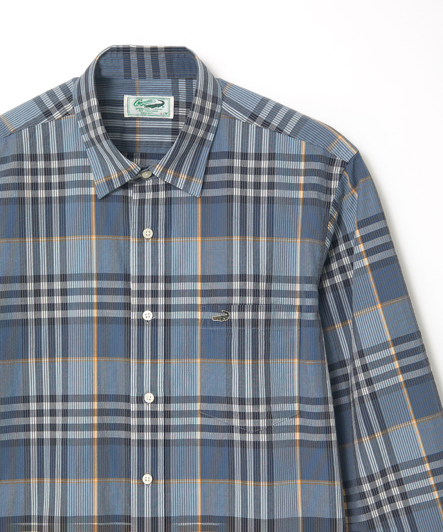 スノーコットン サッカー チェック シャツ 【接触冷感】