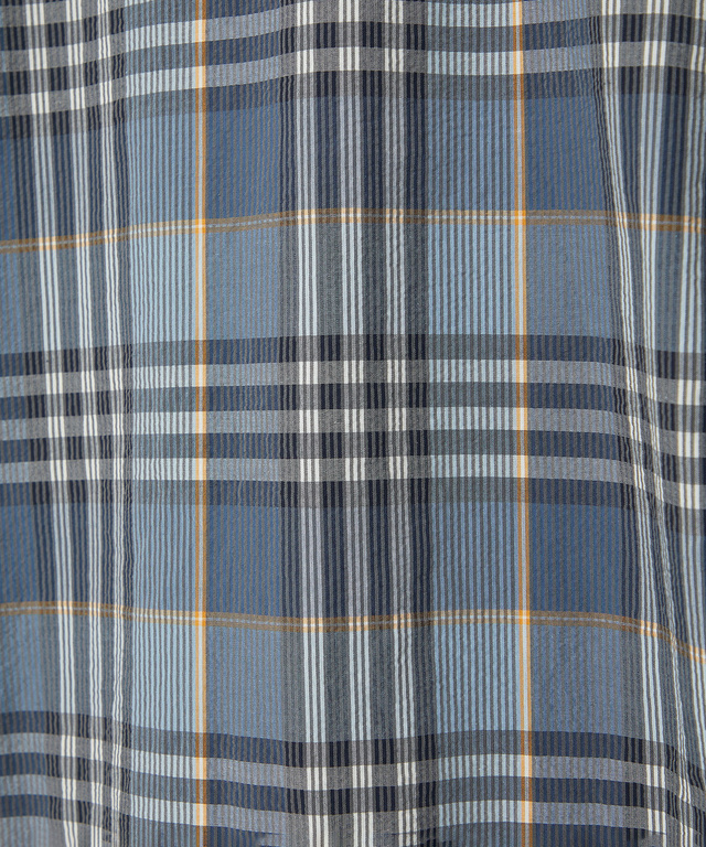 スノーコットン サッカー チェック シャツ 【接触冷感】