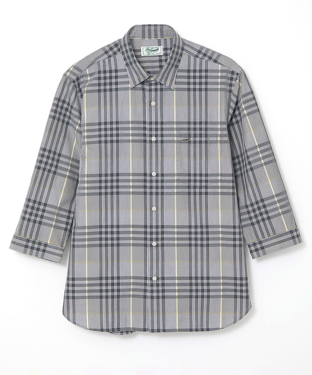 スノーコットン サッカー チェック シャツ 【接触冷感】