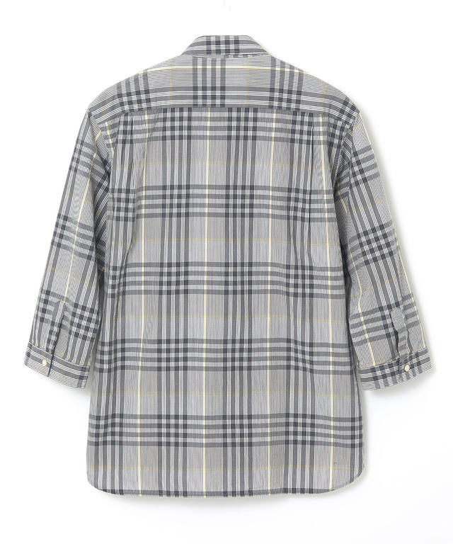 スノーコットン サッカー チェック シャツ 【接触冷感】