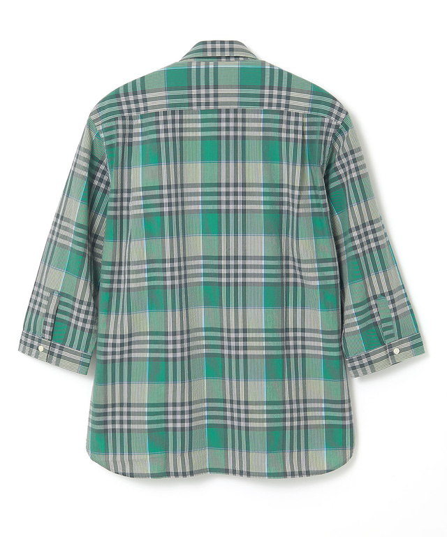 スノーコットン サッカー チェック シャツ 【接触冷感】