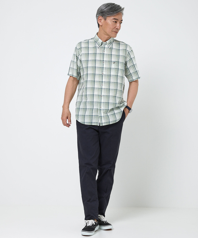 スノーコットン チェック シャツ 【接触冷感】