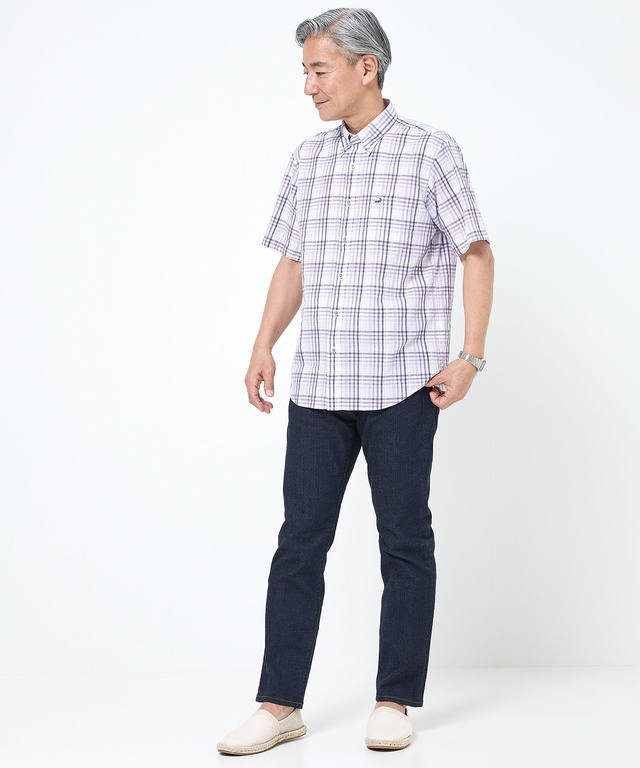 スノーコットン チェック シャツ 【接触冷感】