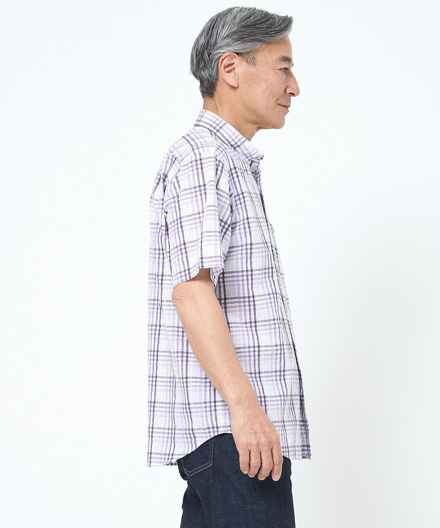 スノーコットン チェック シャツ 【接触冷感】