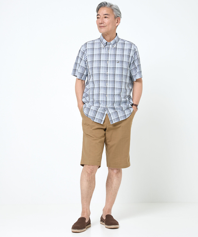 スノーコットン チェック シャツ 【接触冷感】