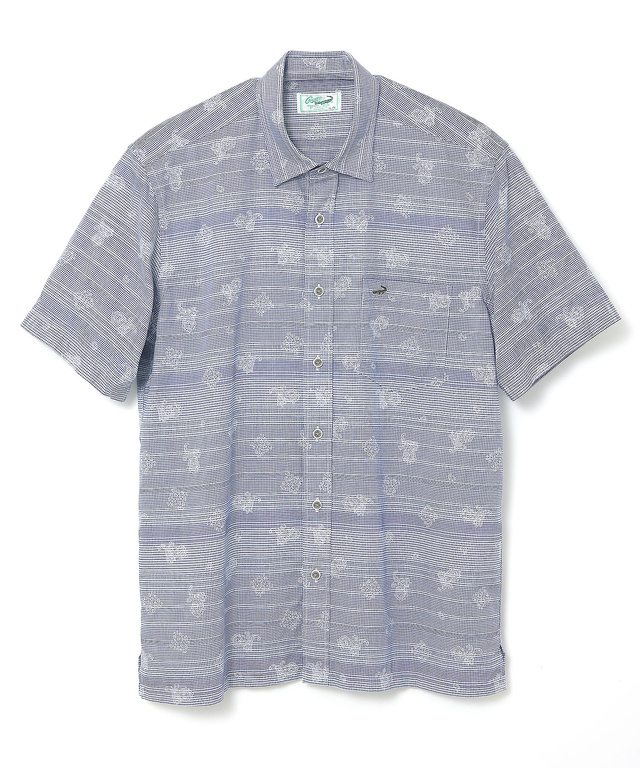 スノーコットン ドビー ボーダー シャツ 【接触冷感】