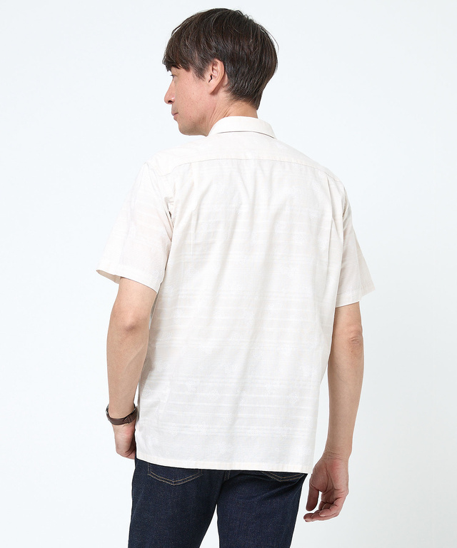 スノーコットン ドビー ボーダー シャツ 【接触冷感】