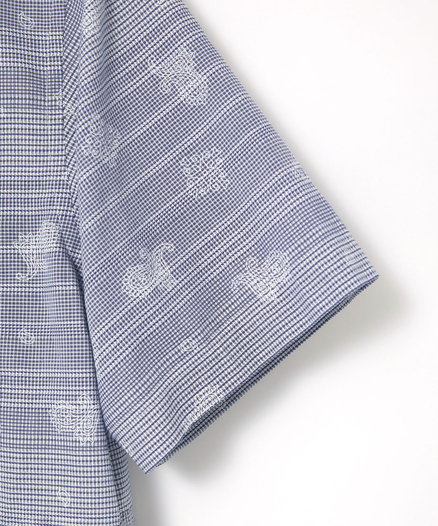 スノーコットン ドビー ボーダー シャツ 【接触冷感】