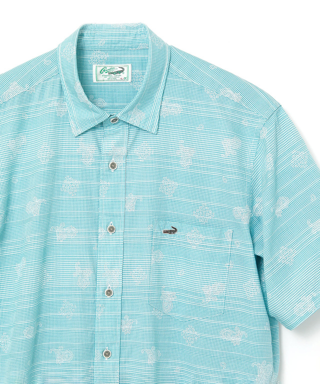 スノーコットン ドビー ボーダー シャツ 【接触冷感】