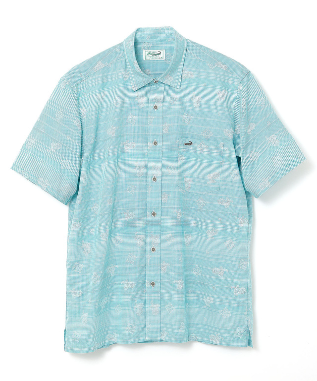 スノーコットン ドビー ボーダー シャツ 【接触冷感】