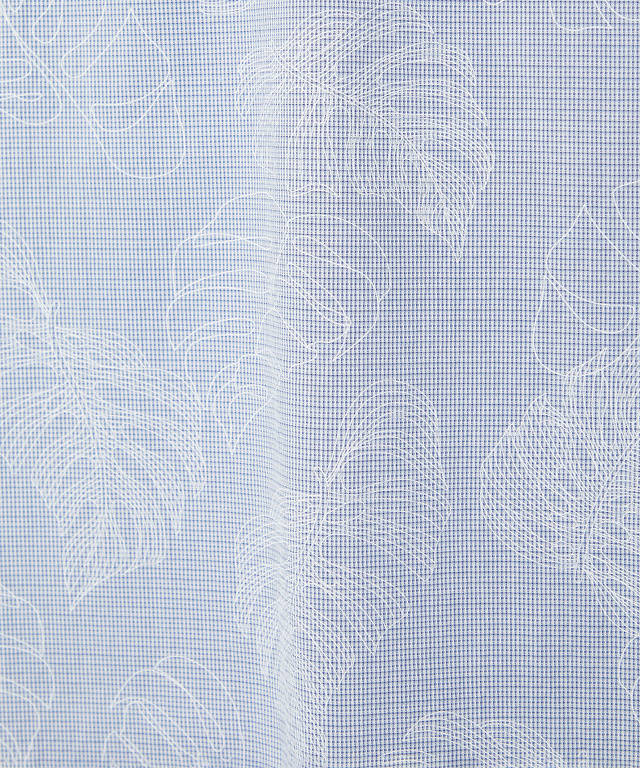 リーフプリント シャンブレー シャツ【吸汗速乾】