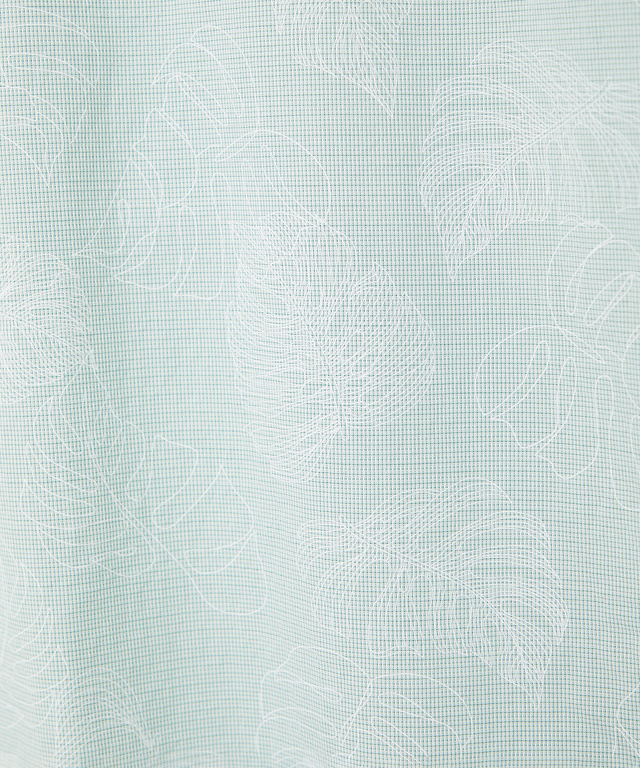 リーフプリント シャンブレー シャツ【吸汗速乾】