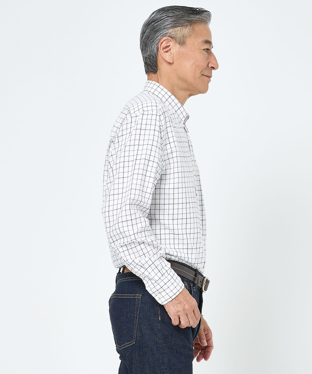ソフトサーモ チェック ボタンダウンシャツ