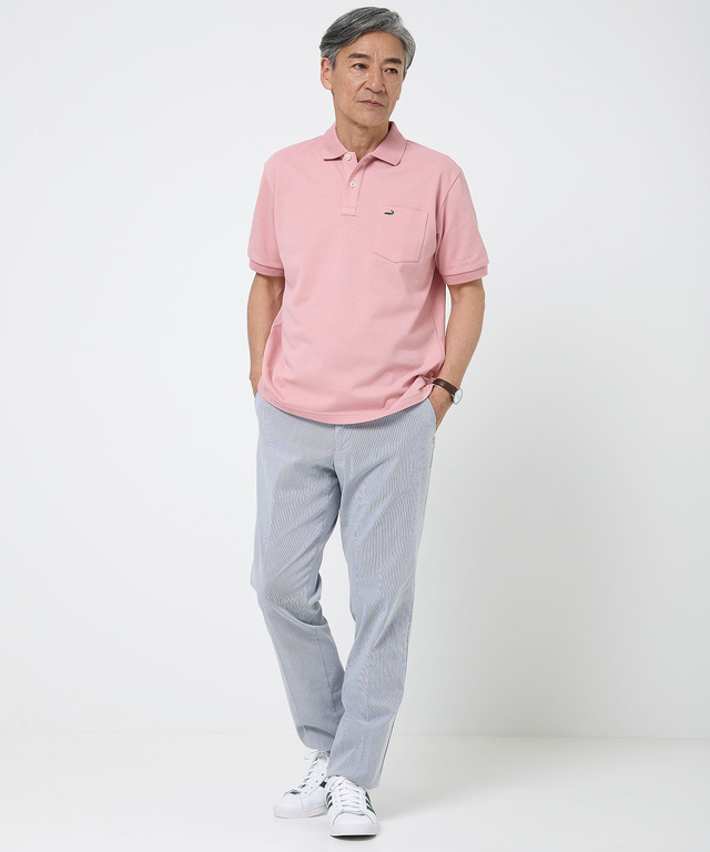 【ベストセラー】鹿の子 ワンポイント 半袖ポロシャツ【日本製】