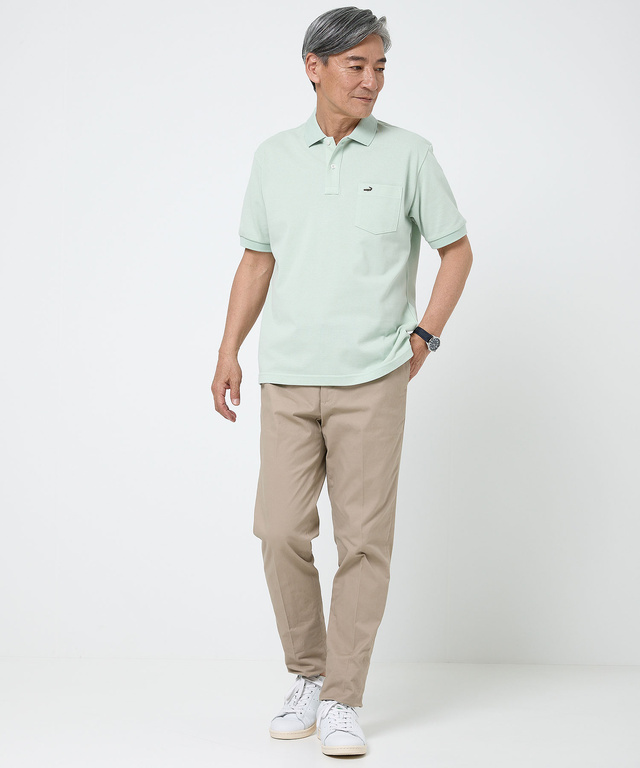 【ベストセラー】鹿の子 ワンポイント 半袖ポロシャツ【日本製】