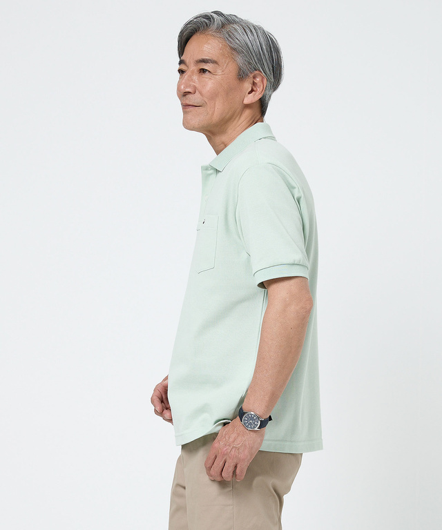 【ベストセラー】鹿の子 ワンポイント 半袖ポロシャツ【日本製】