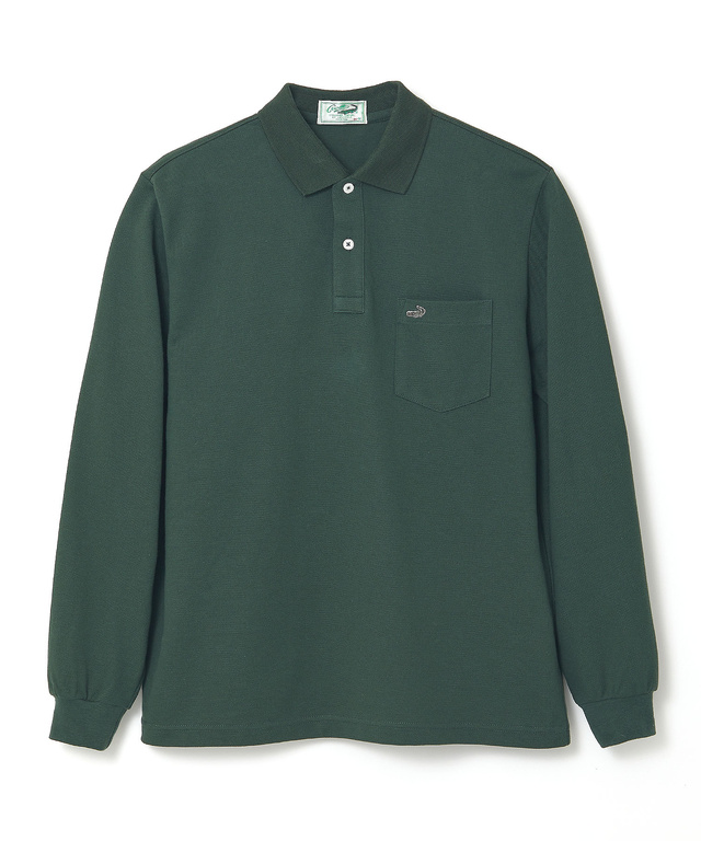 【ベストセラー】鹿の子 ワンポイント 長袖ポロシャツ【日本製】