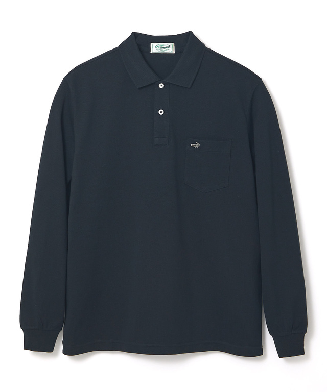 【ベストセラー】鹿の子 ワンポイント 長袖ポロシャツ【日本製】