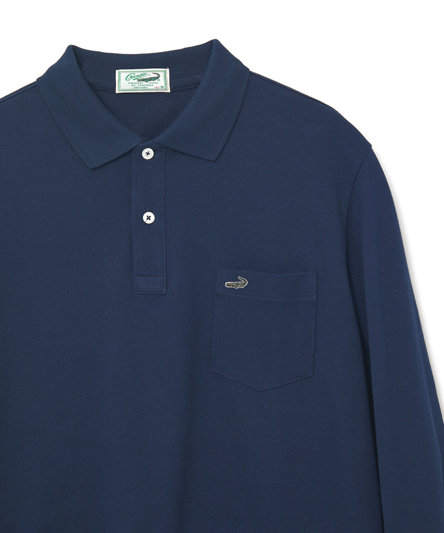 【ベストセラー】鹿の子 ワンポイント 長袖ポロシャツ【日本製】