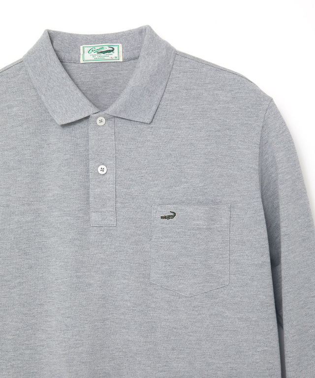 【ベストセラー】鹿の子 ワンポイント 長袖ポロシャツ【日本製】