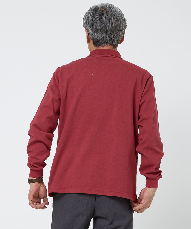 【ベストセラー】鹿の子 ワンポイント 長袖ポロシャツ【日本製】