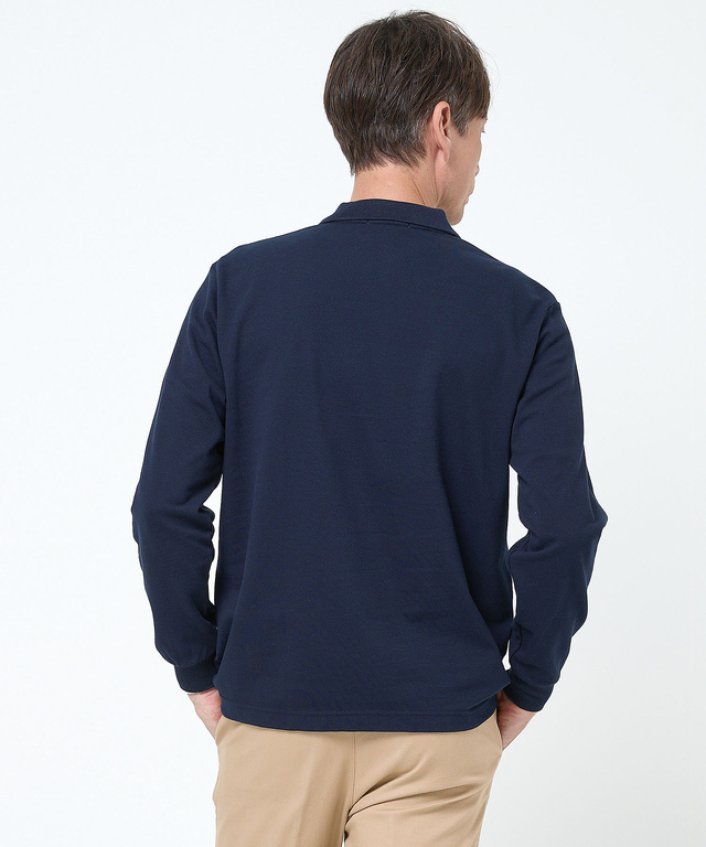 【ベストセラー】鹿の子 ワンポイント 長袖ポロシャツ【日本製】