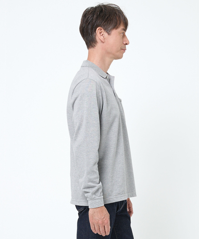 【ベストセラー】鹿の子 ワンポイント 長袖ポロシャツ【日本製】