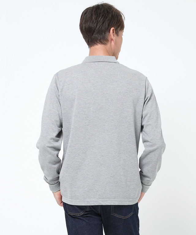 【ベストセラー】鹿の子 ワンポイント 長袖ポロシャツ【日本製】