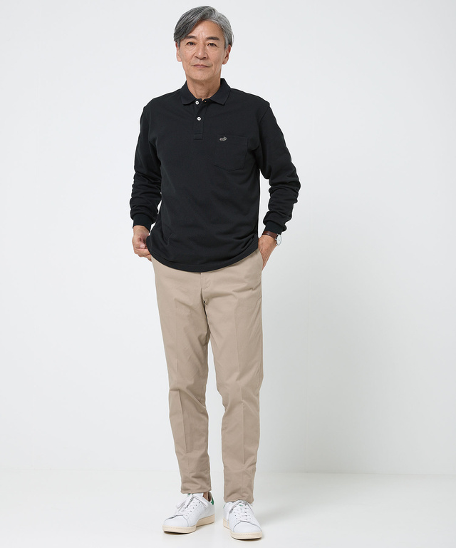 【ベストセラー】鹿の子 ワンポイント 長袖ポロシャツ【日本製】