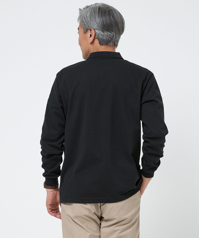 【ベストセラー】鹿の子 ワンポイント 長袖ポロシャツ【日本製】