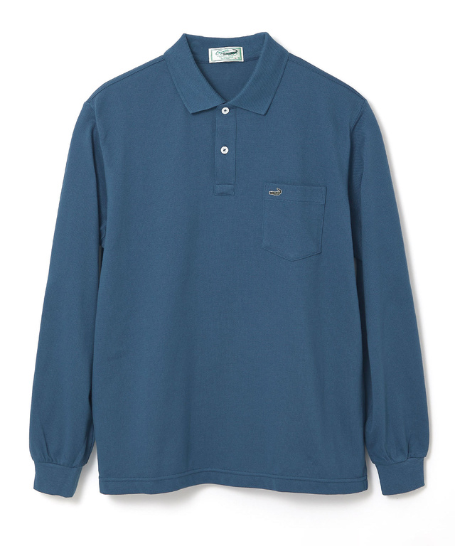 【ベストセラー】鹿の子 ワンポイント 長袖ポロシャツ【日本製】